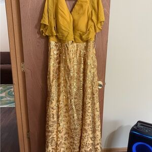 Amazon Yellow and Gold Maxi Dress